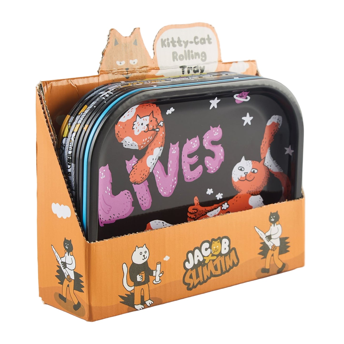 Slimjim X Jacob (9 Lives) Rolling Tray (9 Trays/Box) (WH)