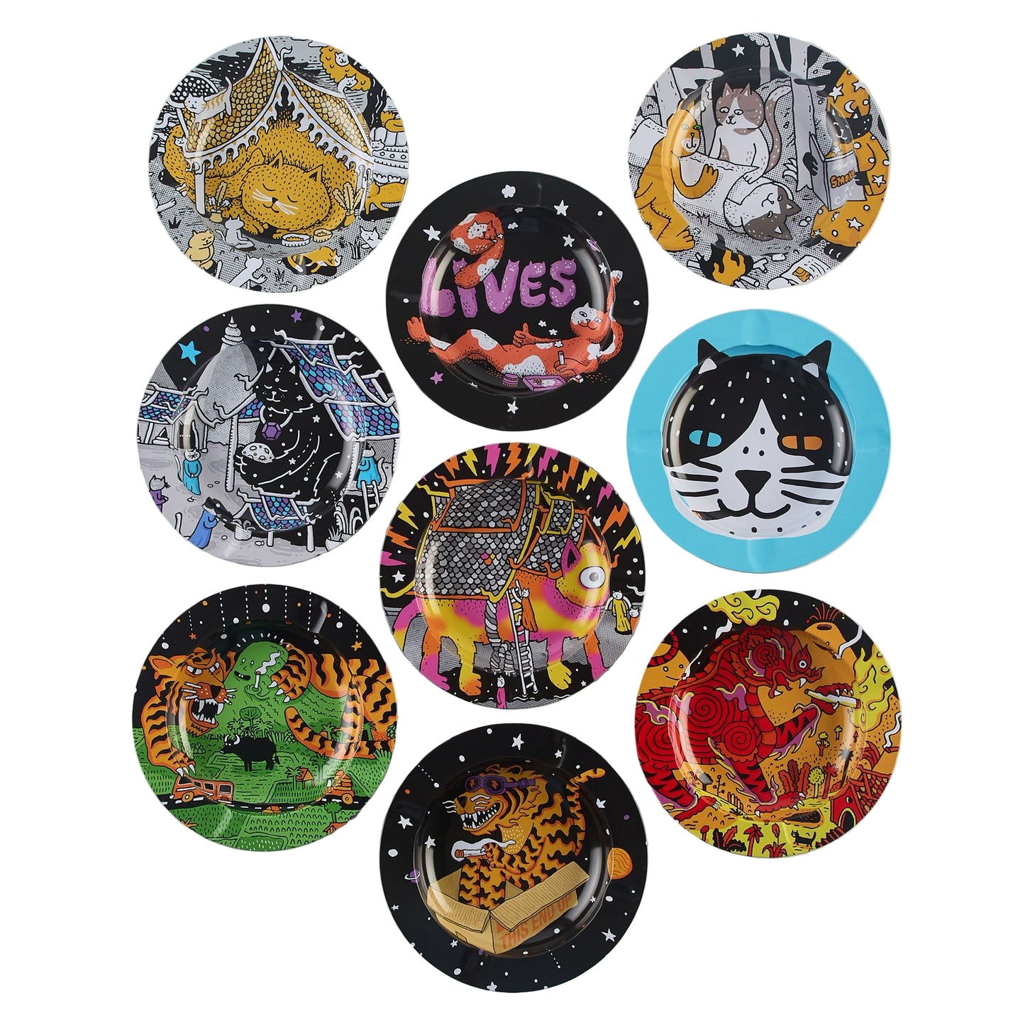 Slimjim X Jacob (9 Lives) Ashtray (9 Trays/Box) (WH)