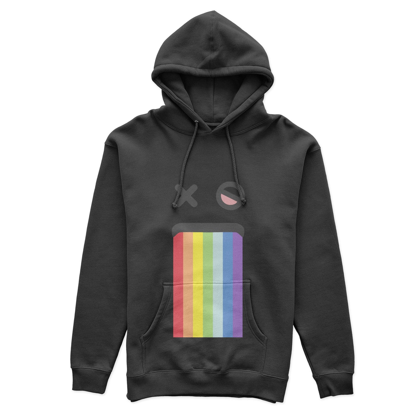Rainbow Puke - Hoodie (Black) Slimjim