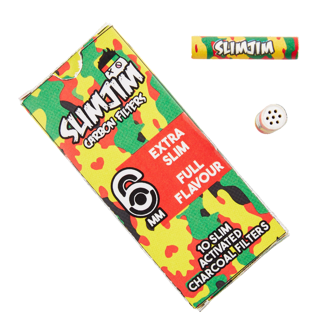 Slimjim - Camo Carbon Filters (6MM) (10 Pack) (20 Packs/Box) (WH)