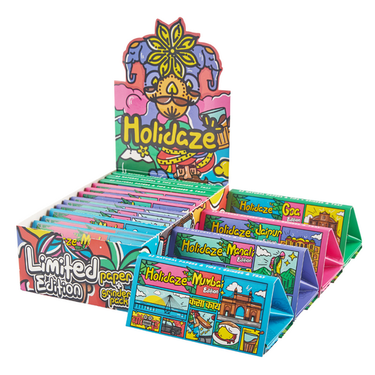 Holidaze (Ind) - King Size Papers + Grinder + Tray (Box of 16)