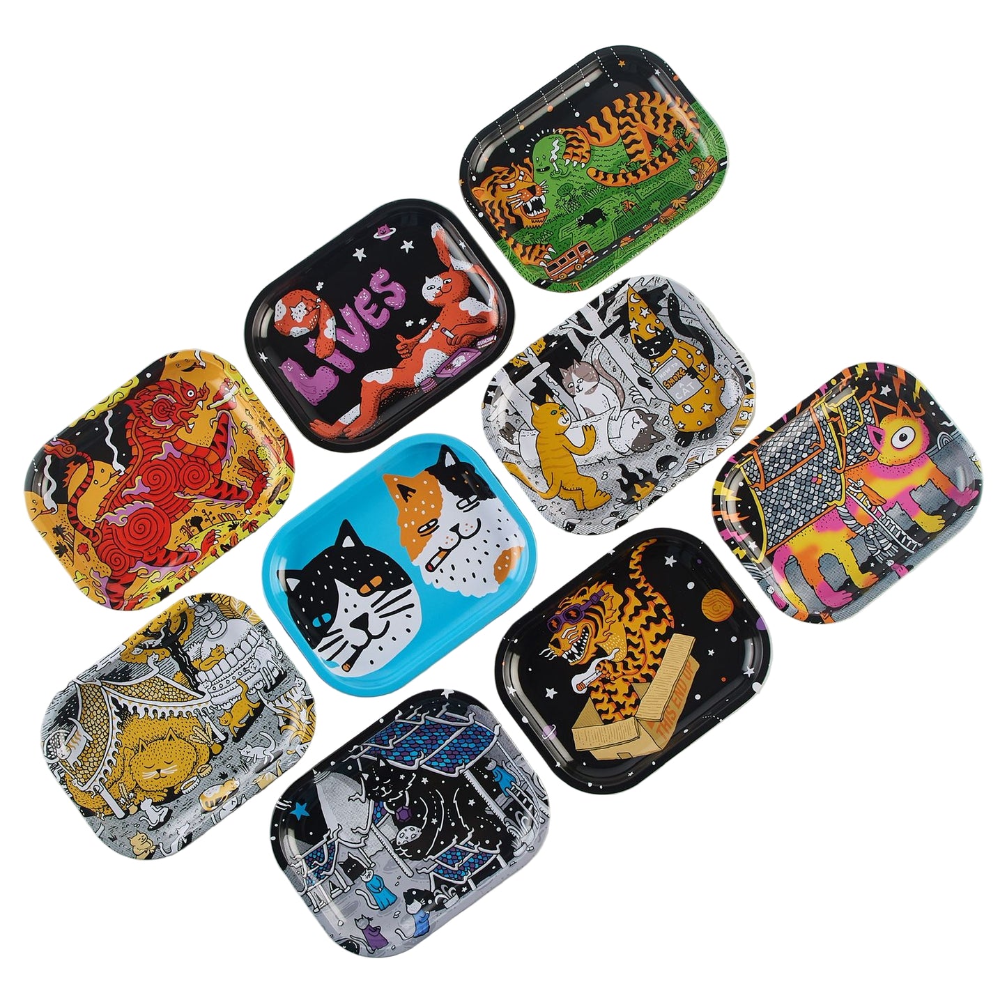 Slimjim X Jacob (9 Lives) Rolling Tray (9 Trays/Box) (WH)