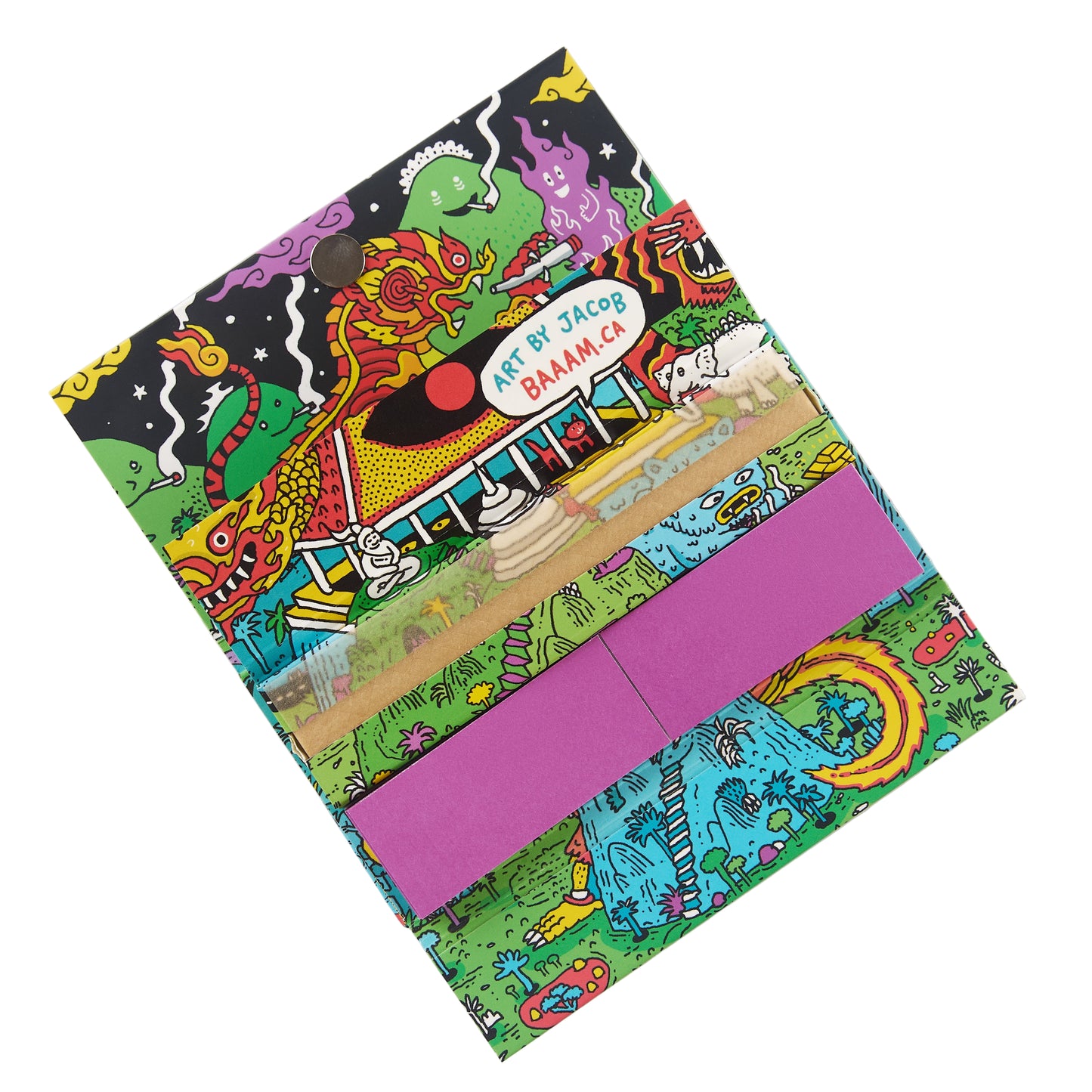 Slimjim x Jacob - King Size Papers + Grinder + Tray (16 Packs/Box) (WH)