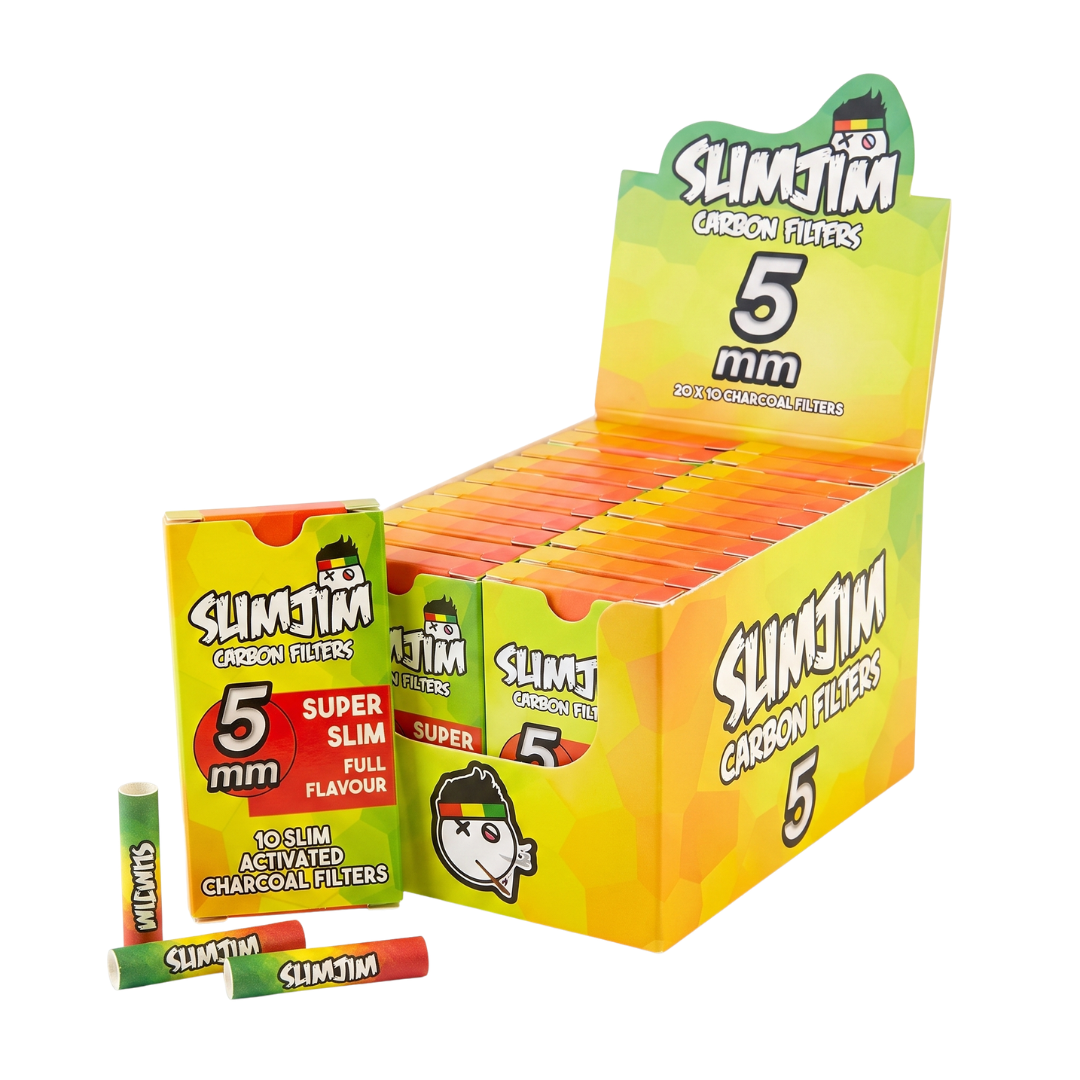 Slimjim - Super Slim 5mm Carbon Filters (Box of 20)