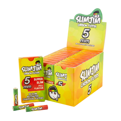 Slimjim - Super Slim 5mm Carbon Filters (Box of 20)