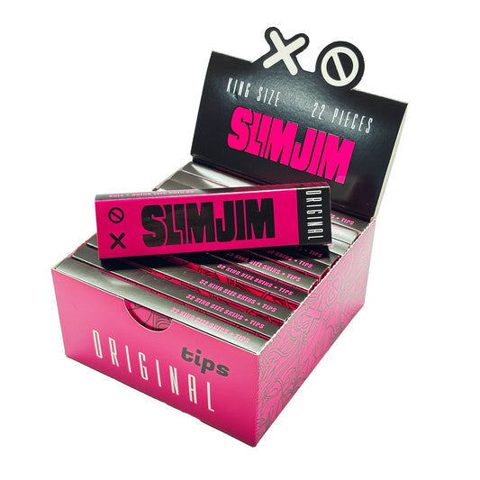 Slimjim - Original King Size Skins + Perforated Tips (22 Packs/Box) (WH)
