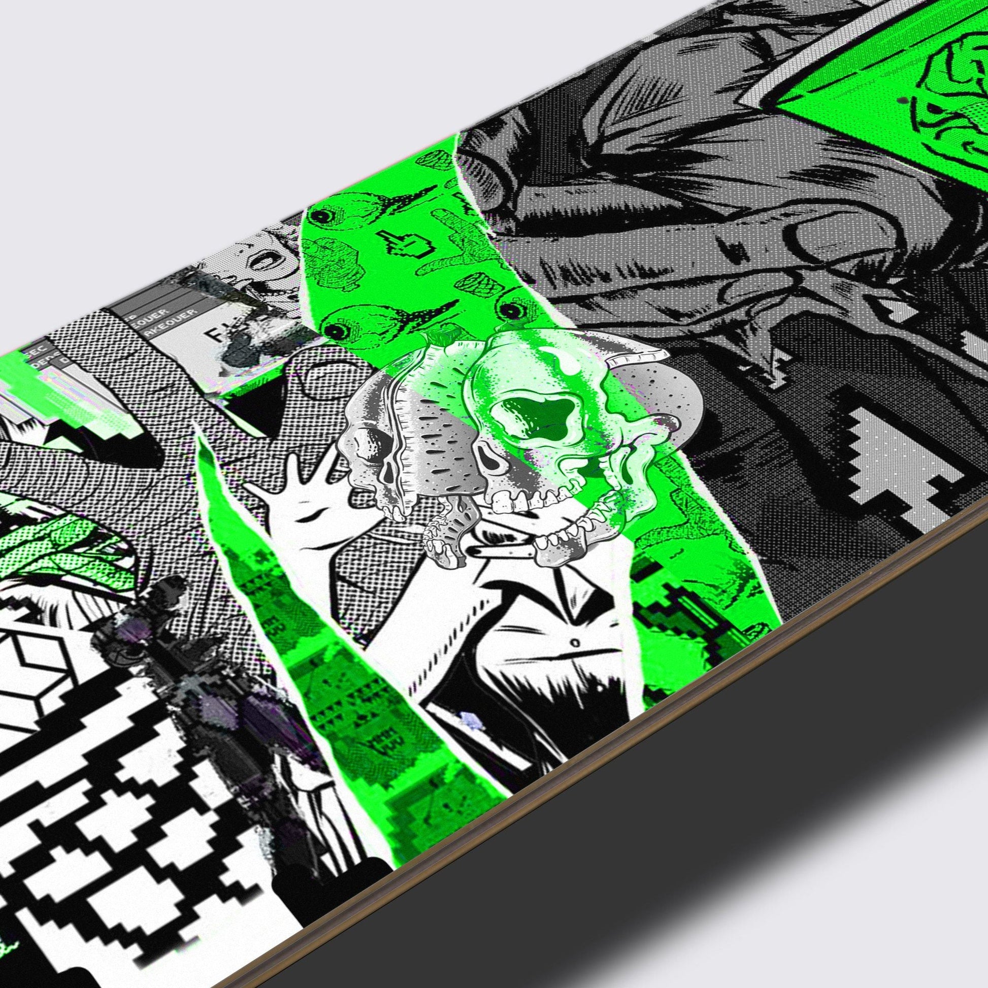 Green Wave Skate Deck Decor Slimjim Skins